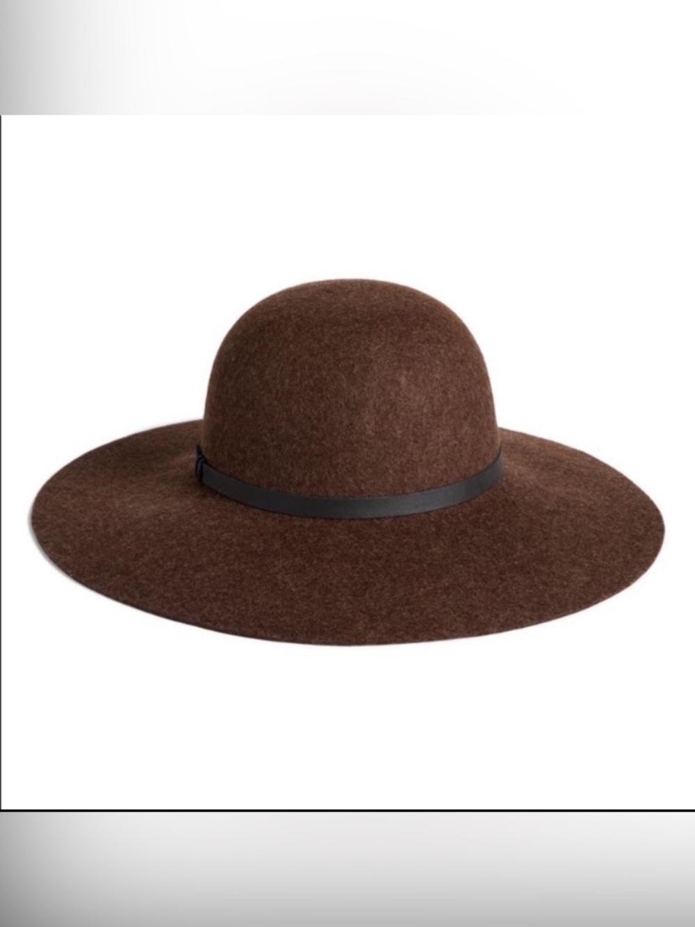 Nordstrom Womens 100% Wool Soft Floppy Hat Dark Brown Rare Color OS - Picture 3 of 8